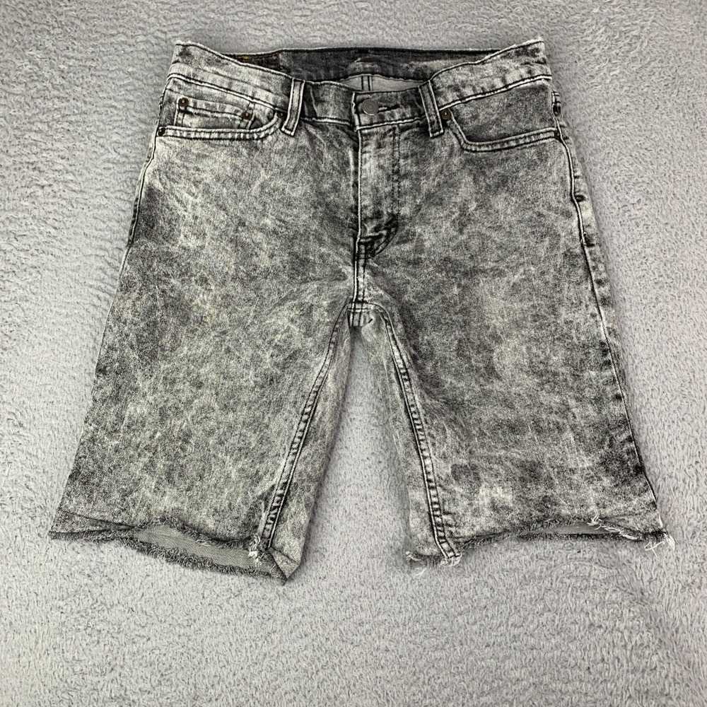 Levi's 511 Jean Shorts Raw Hem W 30 Charcoal Acid Wash